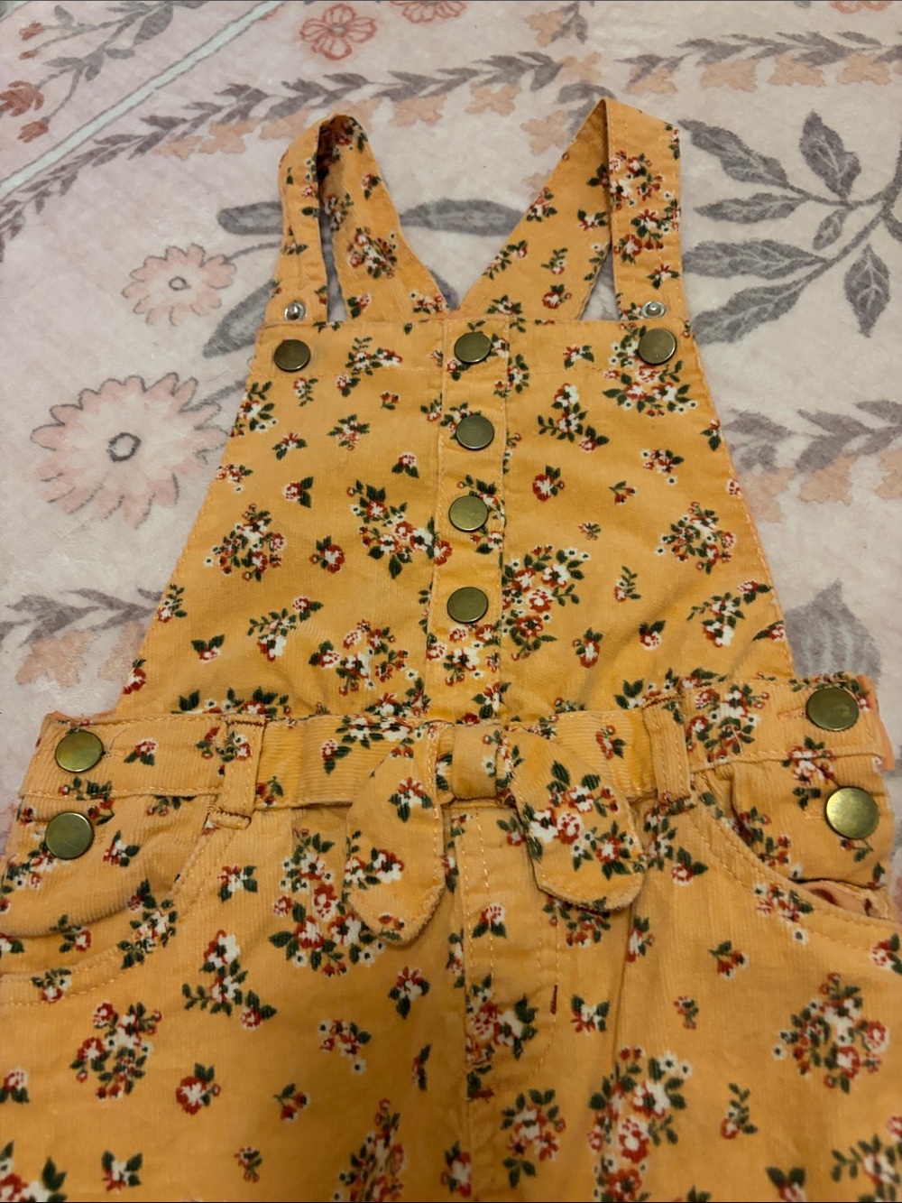 Kids Floral Button-Front Overalls - Picture 2 of 3